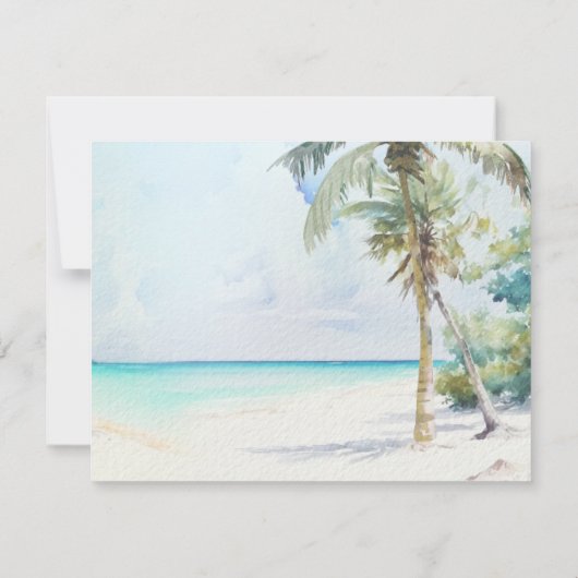 Prachtige tropische strand bruiloft dank u kaart (Achterkant)