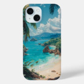 Prachtige tropische strandillustratie Case-Mate iPhone case (Achterkant)