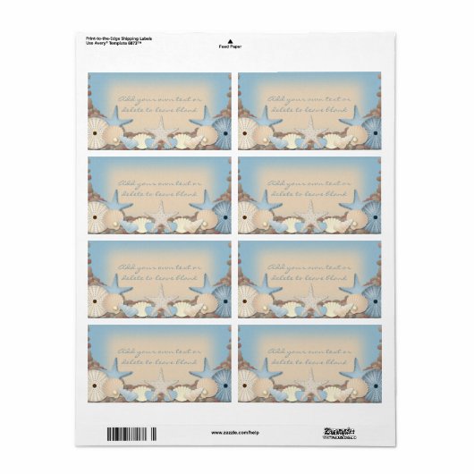 Prachtige tropische themastralen etiket (Full Sheet)