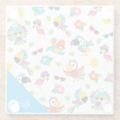 Prachtige Tropische vogels, kleurrijk paradijs Glazen Onderzetter (Achterkant)