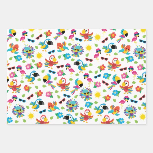Prachtige Tropische vogels, kleurrijk paradijs Inpakpapier Vel (Voorkant 2)