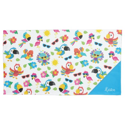 Prachtige Tropische vogels, kleurrijk paradijs Kussensloop (Voorkant)