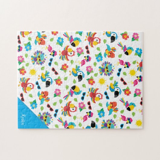 Prachtige Tropische vogels, kleurrijk paradijs Legpuzzel (Horizontaal)