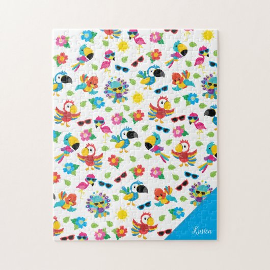 Prachtige Tropische vogels, kleurrijk paradijs Legpuzzel (Verticaal)