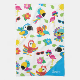 Prachtige Tropische vogels, kleurrijk paradijs Theedoek