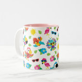 Prachtige Tropische vogels, kleurrijk paradijs Tweekleurige Koffiemok (Voorkant links)