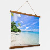 Prachtige, Tropische, witte zandbak Hangend Wandkleed (Gebogen)