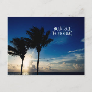 Prachtige tropische zonsopgang aan de Caribische k Briefkaart