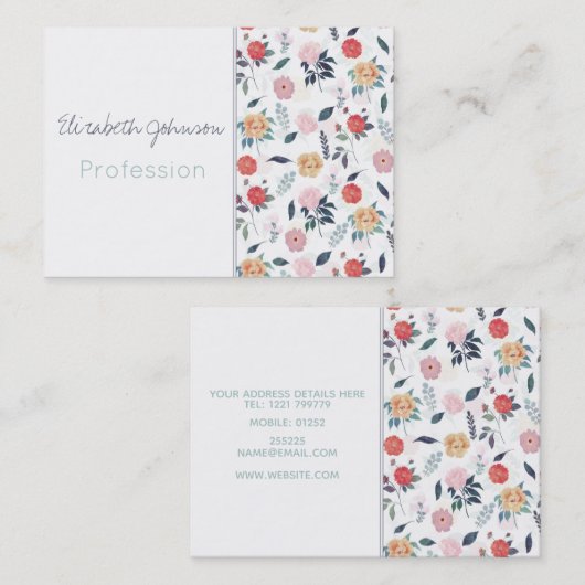 Prachtige tuin bloemen botanisch visitekaartje (Voorkant / Achterkant)