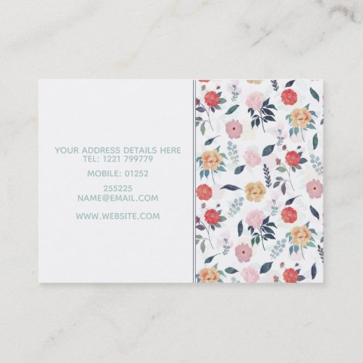 Prachtige tuin bloemen botanisch visitekaartje (Achterkant)