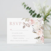 Prachtige Tuin Blozend & Witte Bloemen Bruiloft RSVP Kaartje (Staand voorkant)