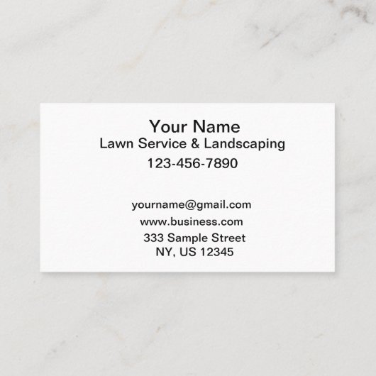 Prachtige tuin gazon zorg Visitekaartje (Achterkant)