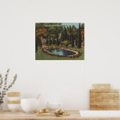 Prachtige tuin in Savannah GA Art Briefkaart Poster (Keuken)