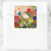 Prachtige tuin vierkante Sticker (Tas)