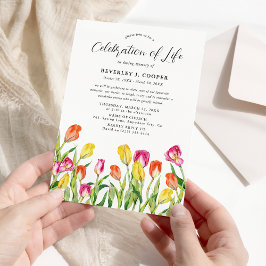 Prachtige tulp gevulde herdenkingsaankondiging kaart