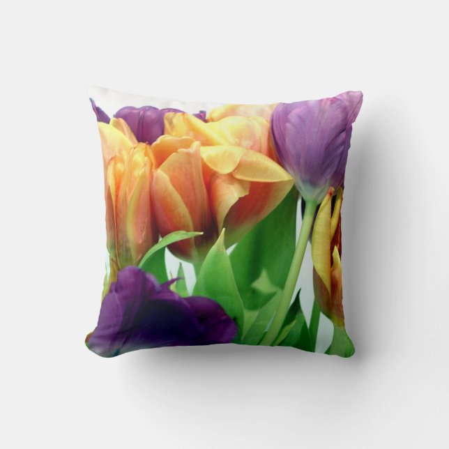 Prachtige tulpenboeket kussen (Voorkant)