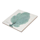 Prachtige Turquoise/Aqua Pacific Zee Fan Tegeltje (Zijkant)