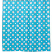 Prachtige turquoise blauw met geometrisch patroon douchegordijn (Voorkant)
