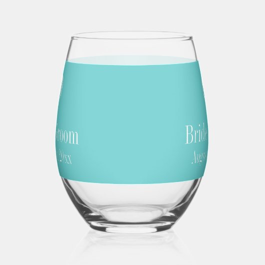 Prachtige turquoise blauwe bruiloft wijnglazen wijnglas zonder voet (Links)