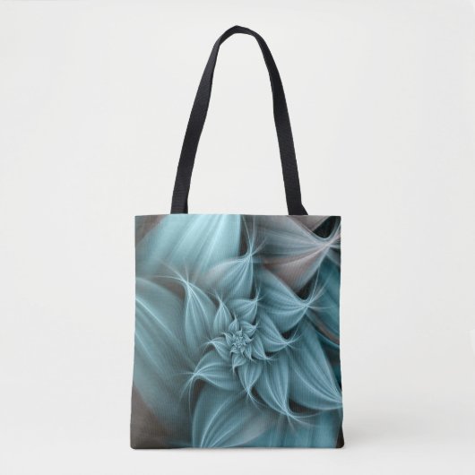 Prachtige turquoise bloemfractal  tote bag (Voorkant)