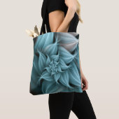 Prachtige turquoise bloemfractal  tote bag (Dichtbij)