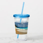 Prachtige Turquoise Blue Zee tropische fotografie Acryl Drinkbeker (Achterkant)