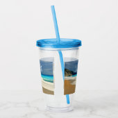 Prachtige Turquoise Blue Zee tropische fotografie Acryl Drinkbeker (Links)