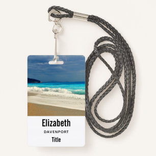 Prachtige Turquoise Blue Zee tropische fotografie Badge