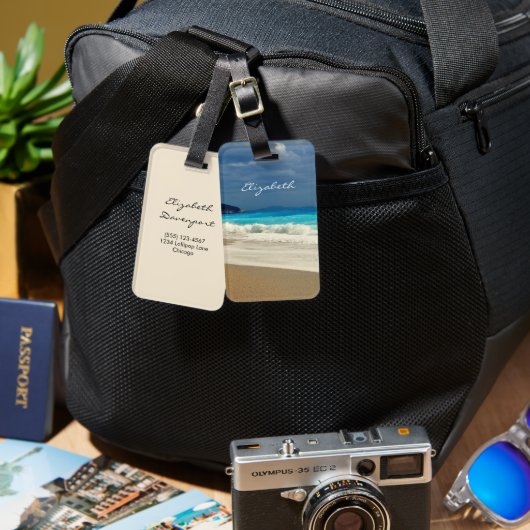 Prachtige Turquoise Blue Zee tropische fotografie Bagagelabel (Voorkant /achterkant)