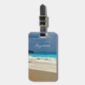 Prachtige Turquoise Blue Zee tropische fotografie Bagagelabel (Voorkant verticaal)