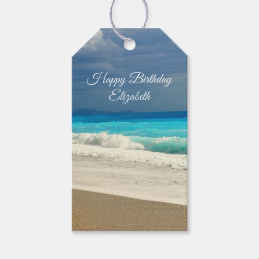 Prachtige Turquoise Blue Zee tropische fotografie Cadeaulabel (Voorkant)