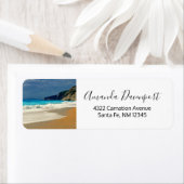 Prachtige Turquoise Blue Zee tropische fotografie Etiket (Insitu)