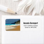 Prachtige Turquoise Blue Zee tropische fotografie Etiket (Insitu)