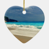 Prachtige Turquoise Blue Zee tropische fotografie Keramisch Ornament (Achterkant)