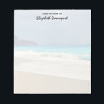 Prachtige Turquoise Blue Zee tropische fotografie Notitieblok<br><div class="desc">Een notitieblok met een prachtige foto met een turkooisblauw zee en een zandig strand met golven van schuim surf.</div>
