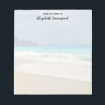 Prachtige Turquoise Blue Zee tropische fotografie Notitieblok<br><div class="desc">Een notitieblok met een prachtige foto met een turkooisblauw zee en een zandig strand met golven van schuim surf.</div>