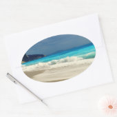 Prachtige Turquoise Blue Zee tropische fotografie Ovale Sticker (Envelop)