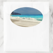 Prachtige Turquoise Blue Zee tropische fotografie Ovale Sticker (Tas)