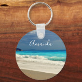 Prachtige Turquoise Blue Zee tropische fotografie Sleutelhanger (Voorkant)