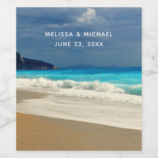 Prachtige Turquoise Blue Zee tropische fotografie Wijn Etiket (Enkel label)