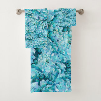 Prachtige, turquoise hortensia bloesems bad handdoek