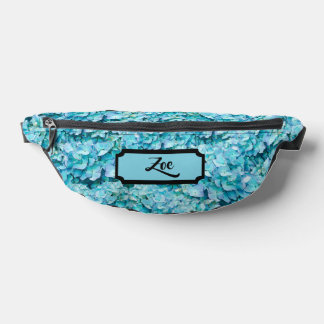 Prachtige, turquoise hortensia bloesems, op maat heuptasje