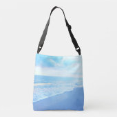 Prachtige Turquoise Persoonlijke Beach Canvas tass Crossbody Tas (Achterkant)