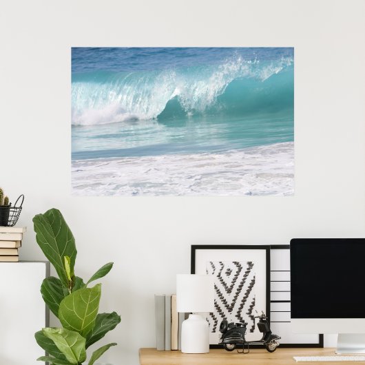 Prachtige Turquoise Wave Poster (Thuiskantoor)