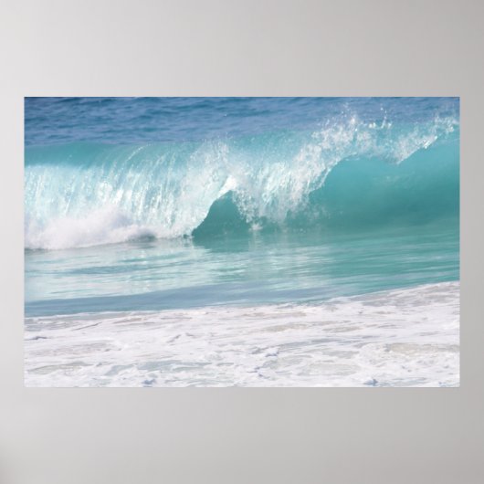 Prachtige Turquoise Wave Poster (Voorkant)