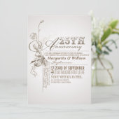 prachtige typografie 25e verjaardag uitnodigingen (Staand voorkant)