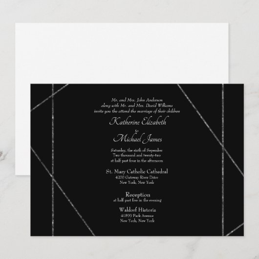 Prachtige uitnodigende uitnodiging voor weddenscha (Voorkant / Achterkant)