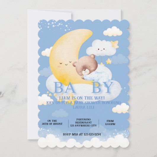 Prachtige uitnodiging tot Baby shower (Voorkant)