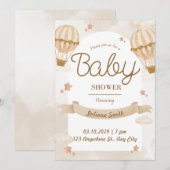 Prachtige uitnodiging tot Baby shower (Voorkant / Achterkant)