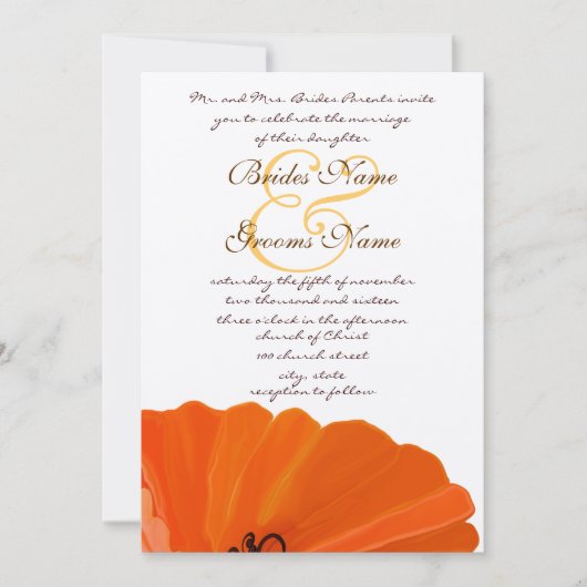 Prachtige uitnodiging tot het uitzenden van papave (Voorkant)